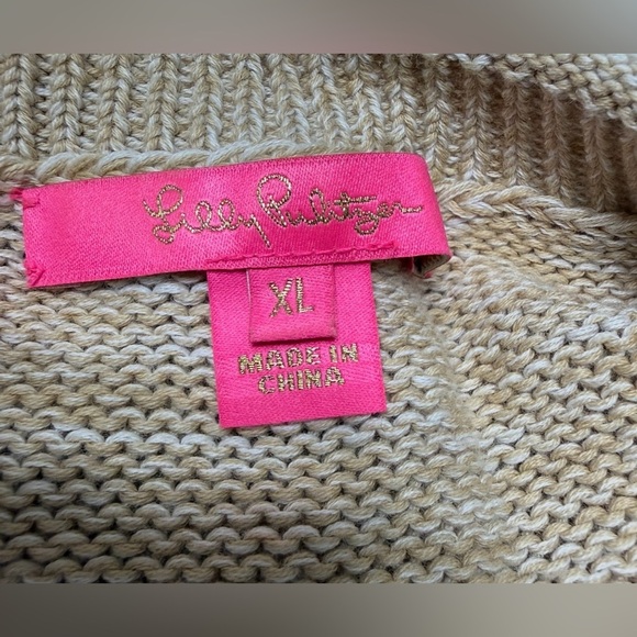 LILLY PULITZER BAYPORT SWEETER SAND BAR MARL 100% COTTON SIZE XL | PULLOVER KNIT - Picture 8 of 10